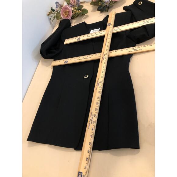 Kasper And Company ASL Women Jacket Size 6 Black 100% Wool V-neck Single Button - Picture 11 of 11